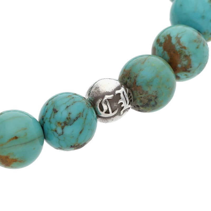 Chrome Hearts 8mm Turquoise Bead Bracelet Blue Silver Multi
