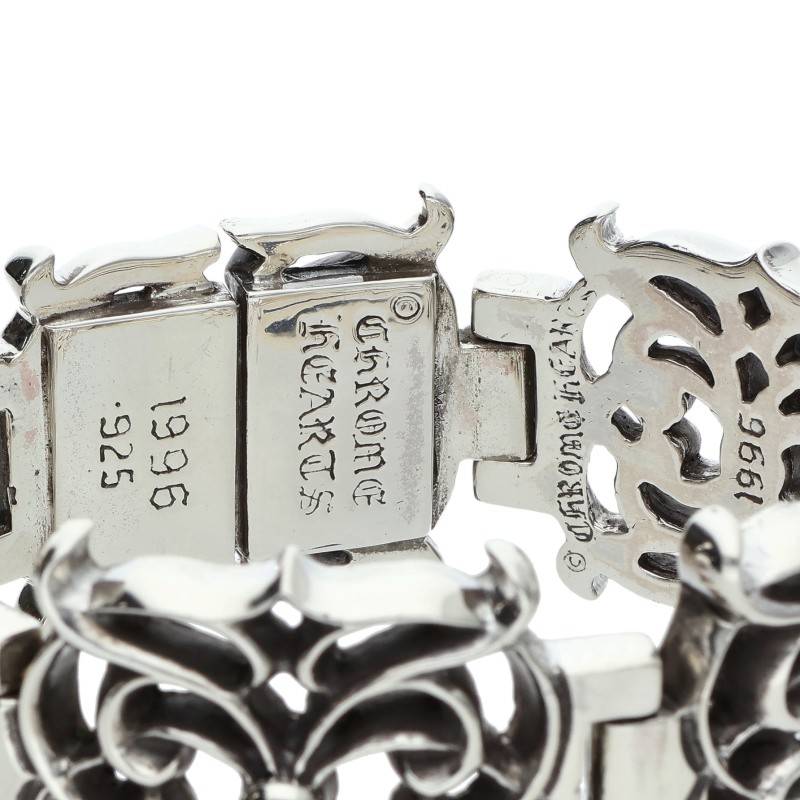 Chrome Hearts WIDE SPIDER LINK Silver Bracelet Size 4LINK