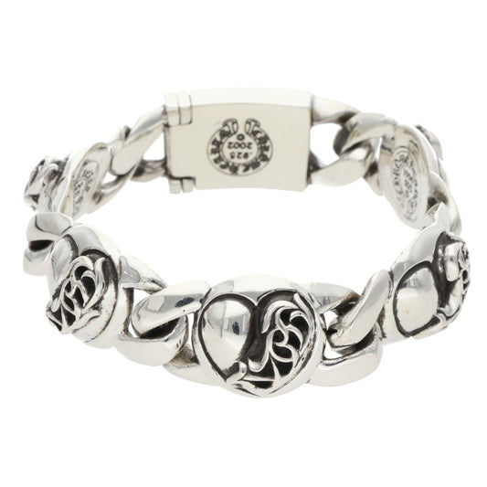 Chrome Hearts HEART LINK Silver Bracelet Size 5LINK
