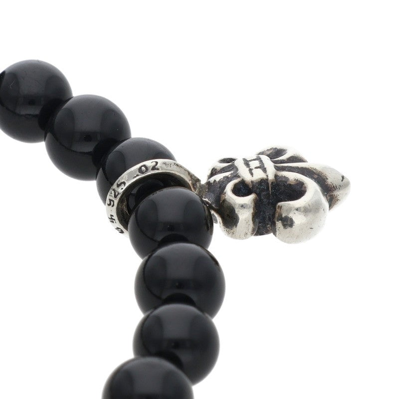 Chrome Hearts 6mm Bead Stack BS Fleur Silver Bracelet