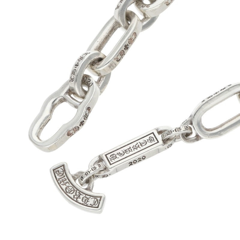 Chrome Hearts PAPER E CHAIN Silver Bracelet Size 7 Inch