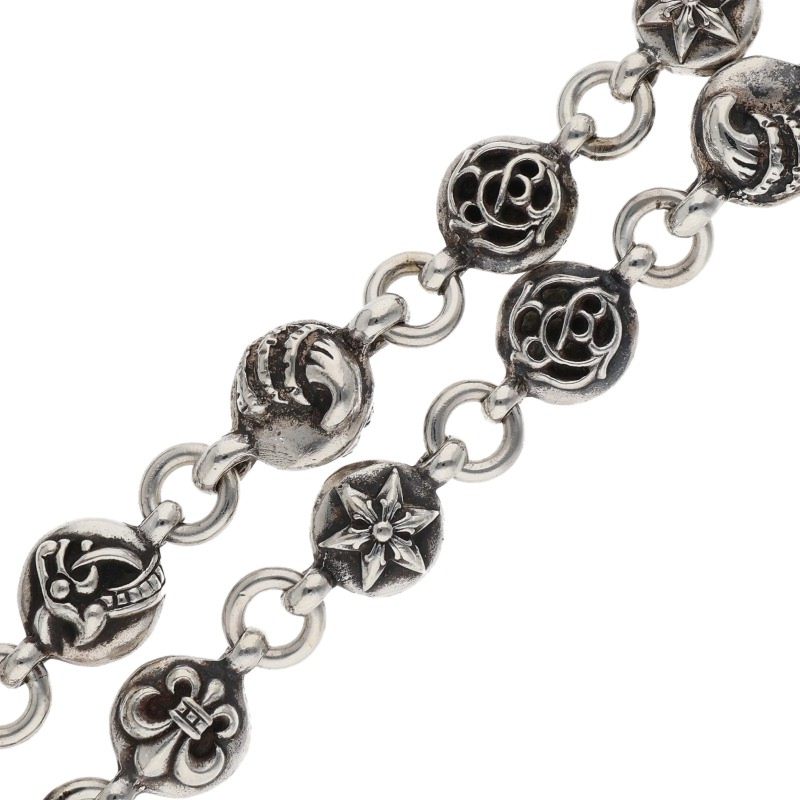 Chrome Hearts 2 Clip Long #2 Multi Ball Wallet Size Silver