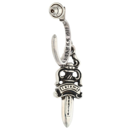 Chrome Hearts No5 Dagger Hoop Silver Earring Size ONE SIZE