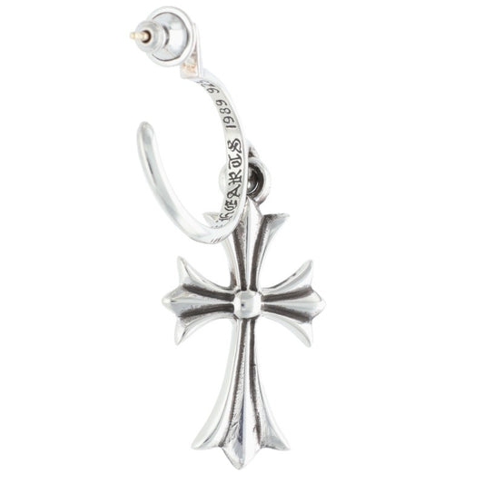 Chrome Hearts Tiny CH Cross Hoop Silver Size ONE SIZE