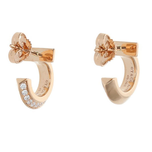 TIFFANY&Co. T One 18K Rose Gold Diamond Hoop Size ONE SIZE