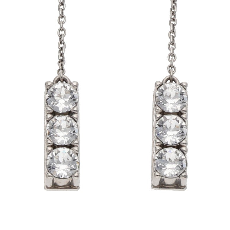Miu Miu Crystal Logo Earrings Silver (Silver 15.31g)