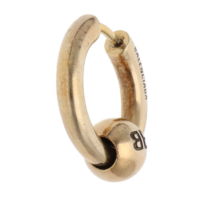 BALENCIAGA Gold Ball Hoop Earrings Pair Size ONE SIZE