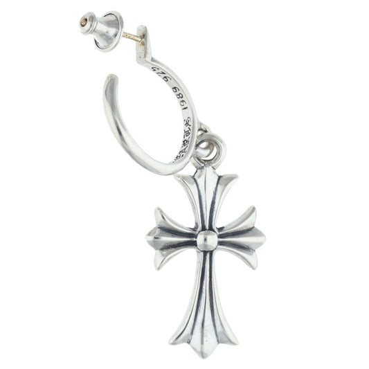 Chrome Hearts Tiny CH Cross Hoop Silver Size ONE SIZE