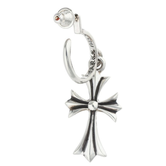 Chrome Hearts Tiny CH Cross Hoop Silver