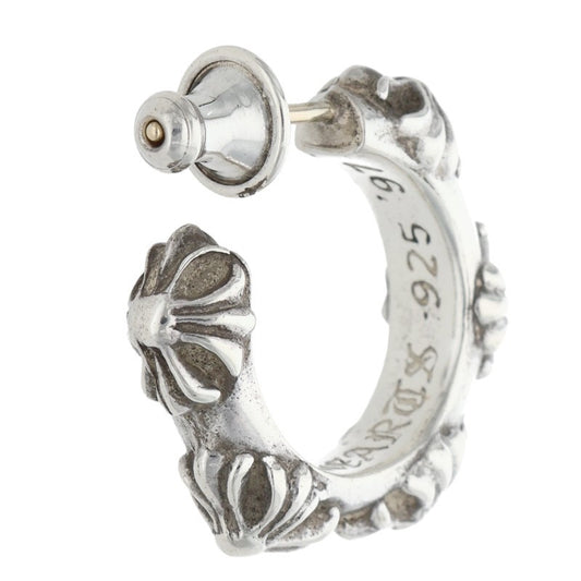 Chrome Hearts HOOP CROSS SML Silver Earring Size ONE SIZE