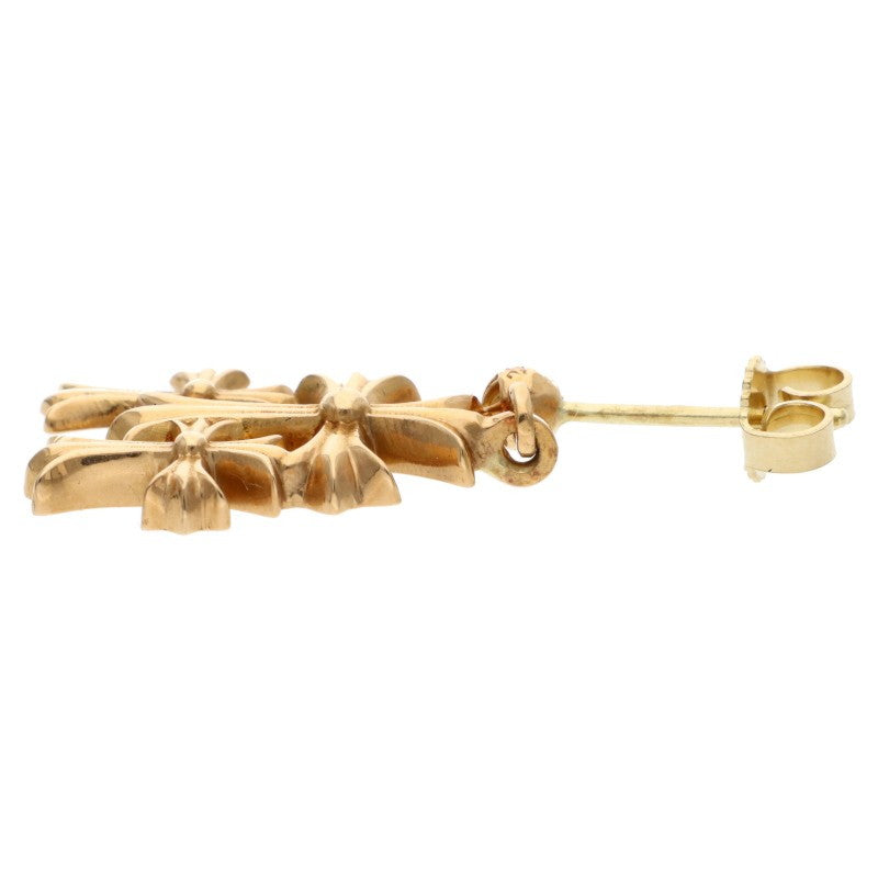 Chrome Hearts 22K Triple CH Cross Gold Earring Size ONE SIZE