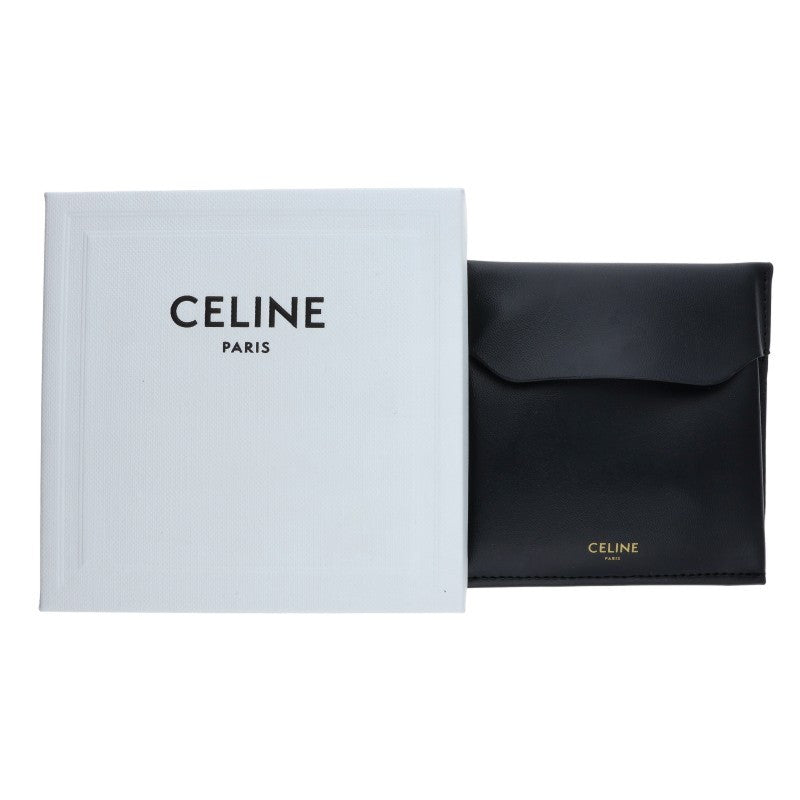CELINE Asymmetric Hoop Triomphe Logo Gold Size ONE SIZE