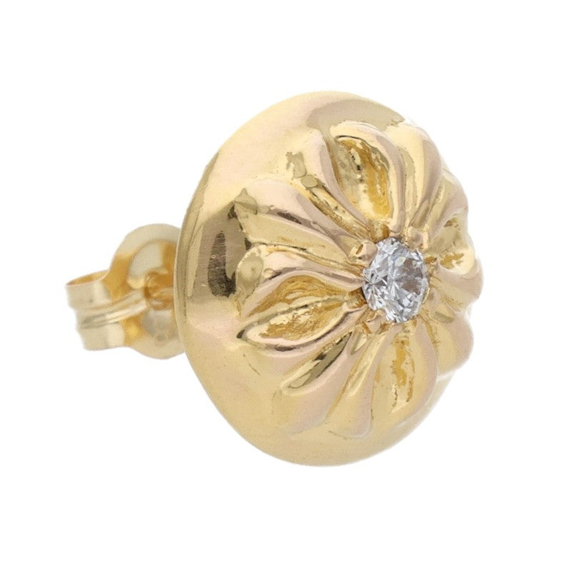 Chrome Hearts 22K Cross Ball Stud Gold Earring Size ONE SIZE