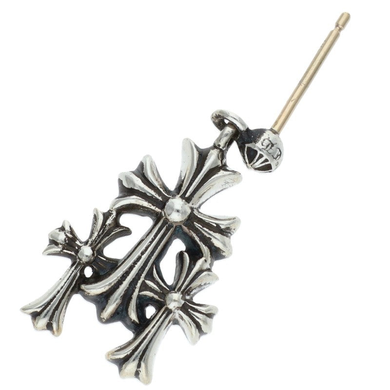 Chrome Hearts 3 CH CROSS DROP Silver Earring Size ONE SIZE