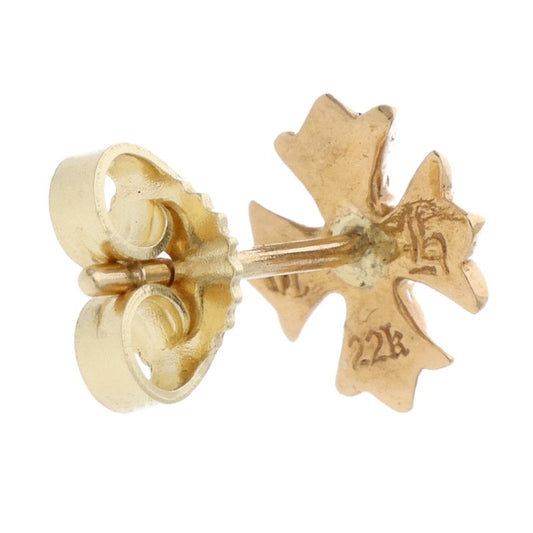 Chrome Hearts 22K 1-Diamond Plus Stud Earring