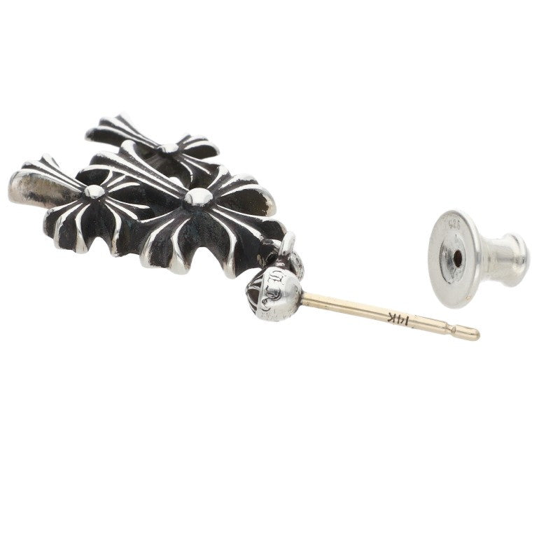Chrome Hearts Triple CH Cross Silver Earring