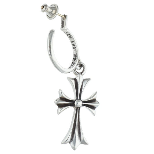 Chrome Hearts Tiny CH Cross Hoop Single Earring 925 Silver