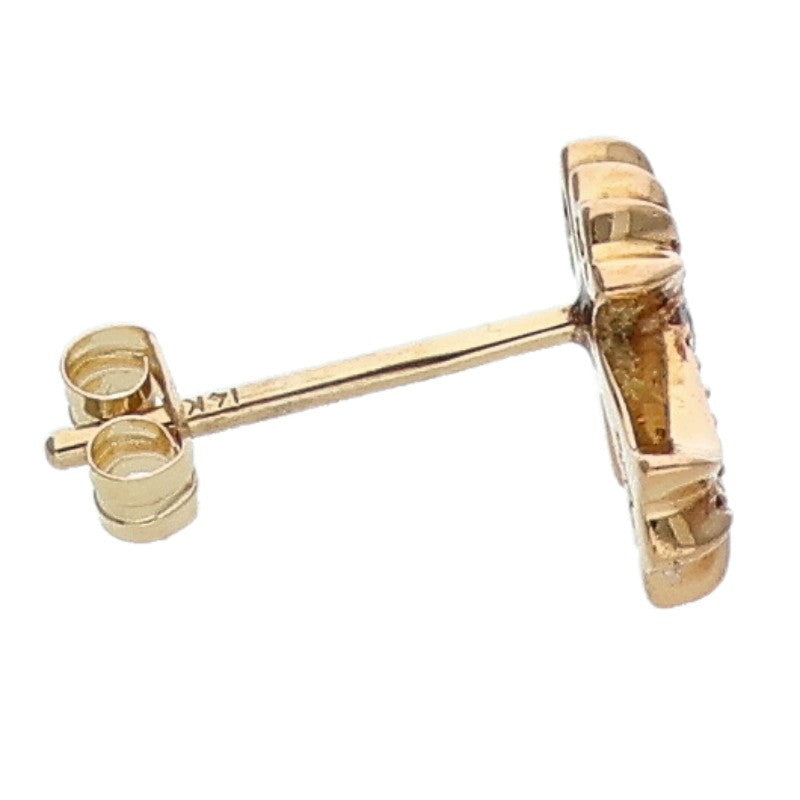 Chrome Hearts 22K CH Cross Fat PAVE Dia Gold Stud Earring