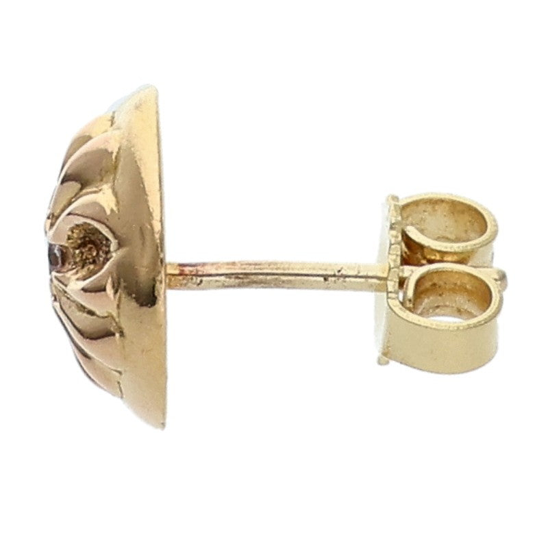 Chrome Hearts 22K Gold Cross Ball Stud Earring