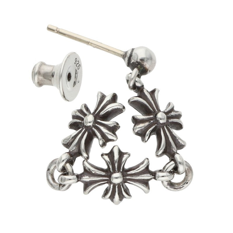 Chrome Hearts TINY E CH PLS 3 Drop Silver Earring