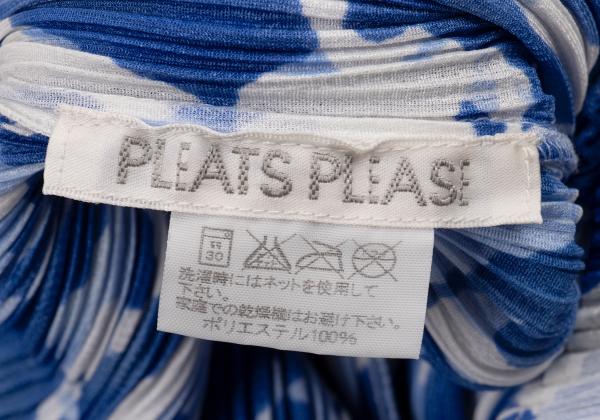 PLEATS PLEASE Mottled Print Sleeveless Dress Blue Size 3