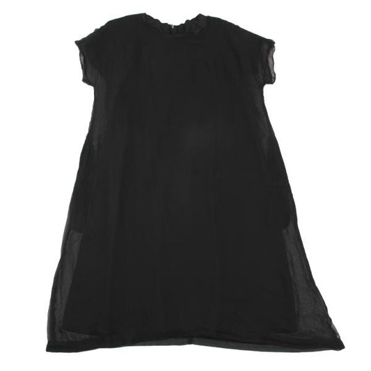 COMME des GARCONS Wrinkled Sheer Layered Dress Black Size M