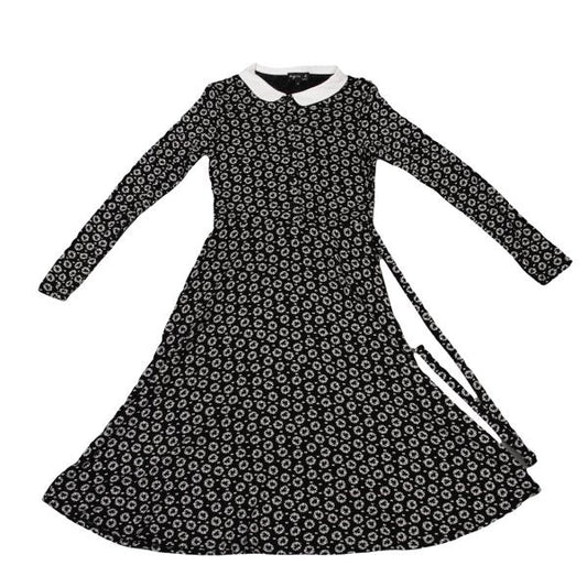 agnes b. Stretch Floral Pullover Dress Black Size 1
