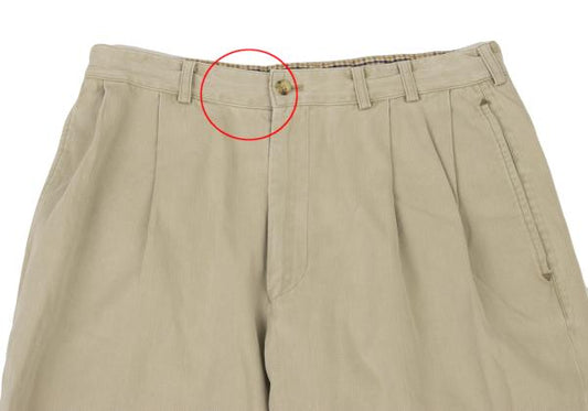 Papas Cotton Drawstring Pleated Pants Light Beige Size S
