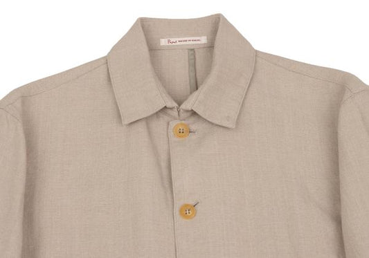 Papas Linen Cotton Work Jacket Pink Beige Size 46S