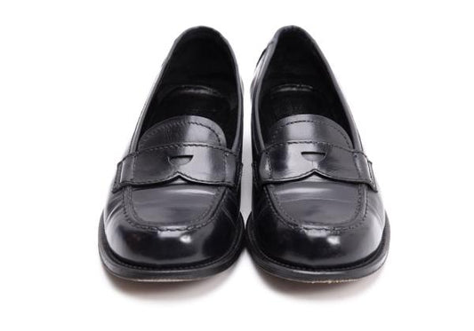 HIROFU Leather Coin Loafers Black Size 24.5CM