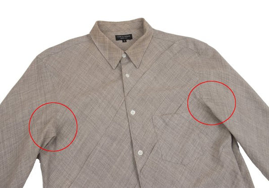 CDG HOMME PLUS Bias Tuck Shirt Beige Size M