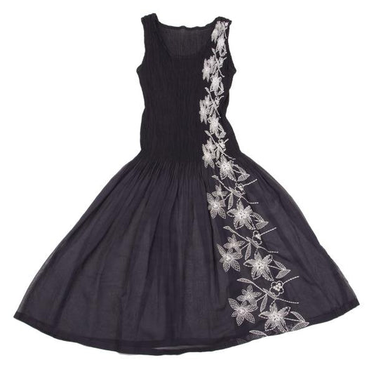 ISSEY MIYAKE me Poly Pleated Embroidered Dress Purple Size F