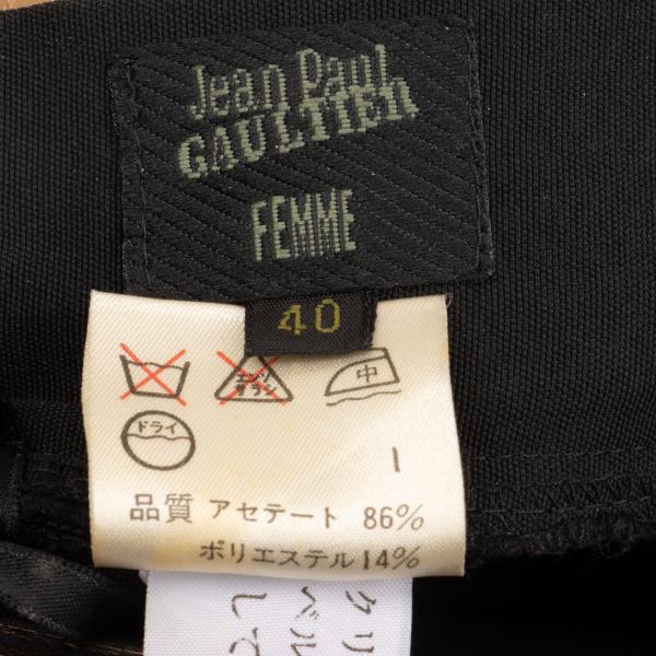 Jean Paul GAULTIER FEMME Leather Belted Pants Black Size 40