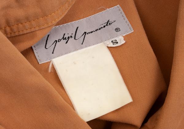 Yohji Yamamoto FEMME Tie Neck Cotton Button Up Orange Shirt Size S