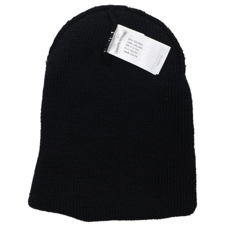 Chrome Hearts CH Leather Patch Beanie Black Size ONE SIZE