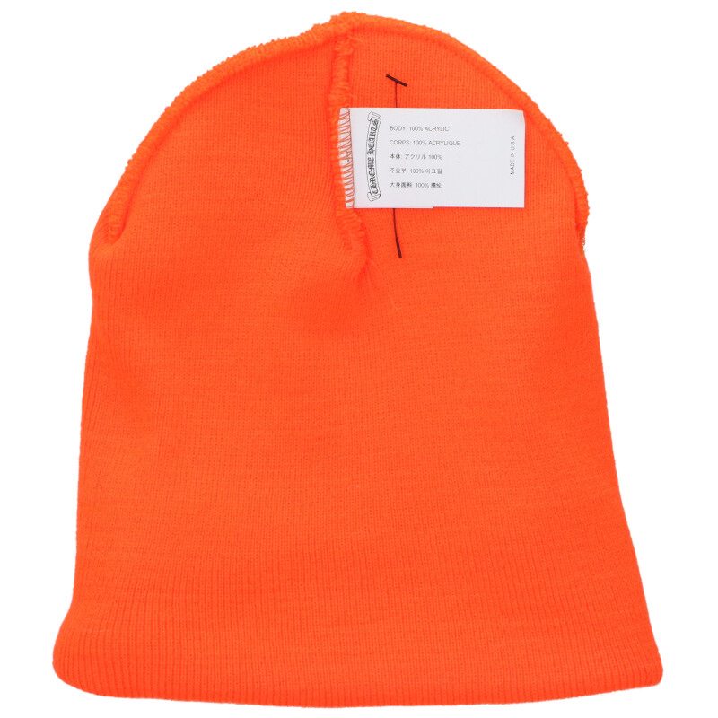 Chrome Hearts SIZE WOOL WATCH CAP Logo Embroidered Hat Orange Size ONE