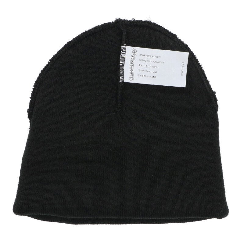 Chrome Hearts SIZE WOOL WATCH CAP Logo Embroidered Hat Black x White Size ONE