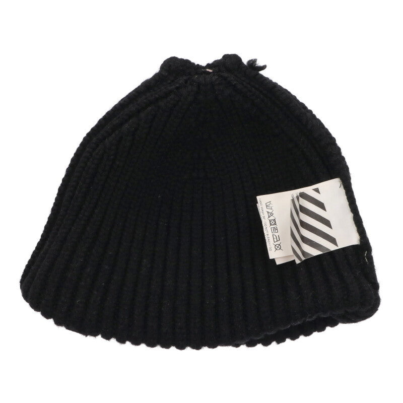 OFF-WHITE Wool Logo Patch Beanie Hat Black Size ONE SIZE