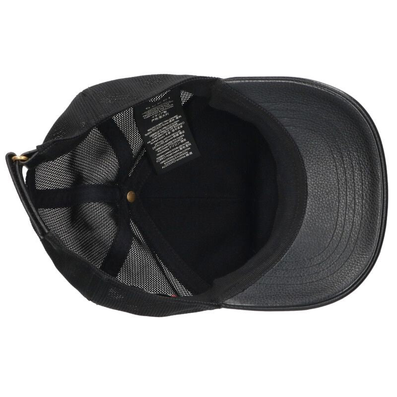GUCCI Vintage Logo Web Stripe Leather Mesh Cap Size ONE SIZE