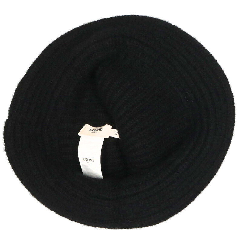 CELINE Cashmere Bucket Hat Black/Beige Size ONE SIZE