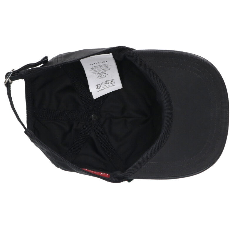 GUCCI Front Logo Nylon Cap Black Size ONE SIZE