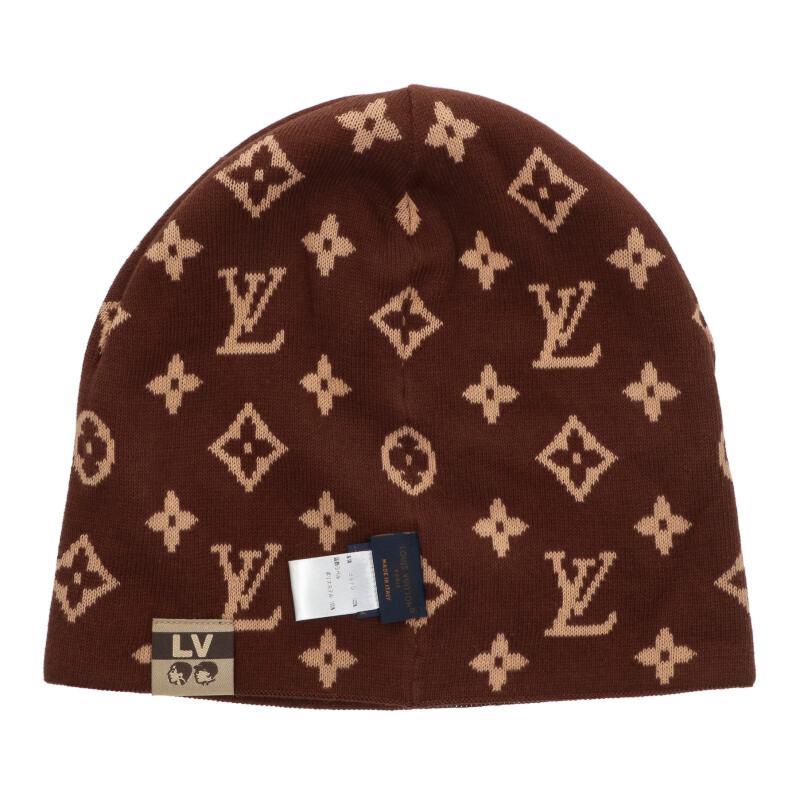 LOUISVUITTON Monogram Reversible Cotton Beanie Size ONE SIZE