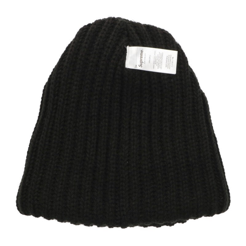 SUPREME 25AW Chunky Rib Classic Logo Acrylic Beanie Black
