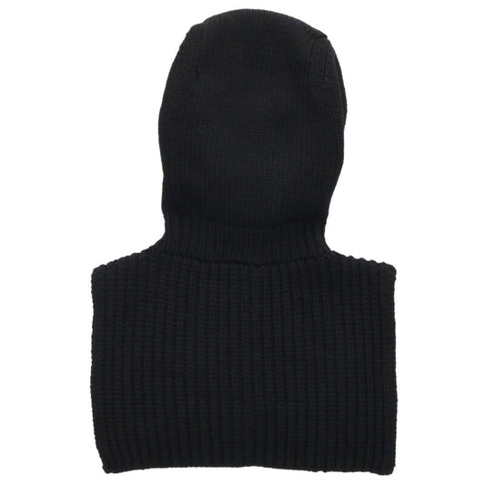 MONCLER x Edward Enninful Logo Patch Wool Balaclava Black
