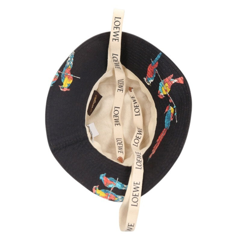 LOEWE Leather Logo Animal Print Hat Multi Size ONE SIZE