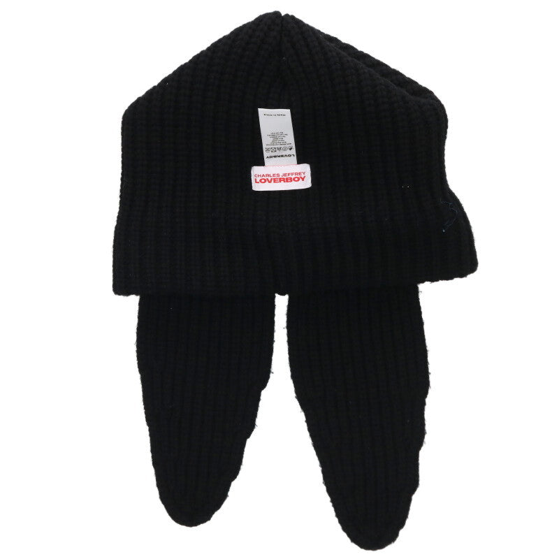 CHARLES JEFFREY LOVERBOY Rabbit Beanie Black Size ONE SIZE