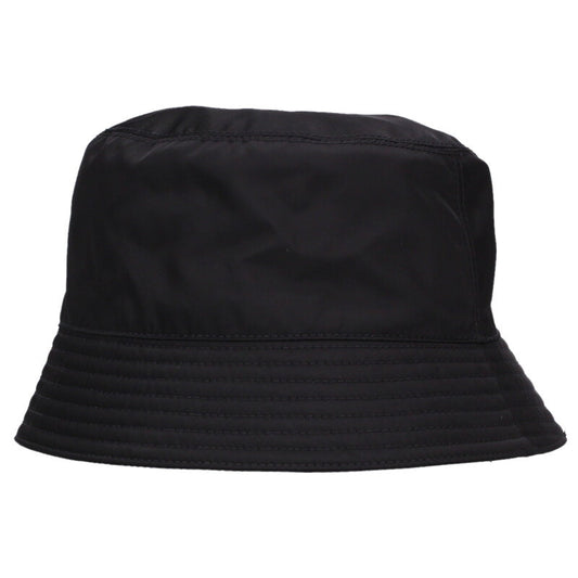 PRADA Re-Nylon Triangle Logo Bucket Hat Black Size ONE SIZE