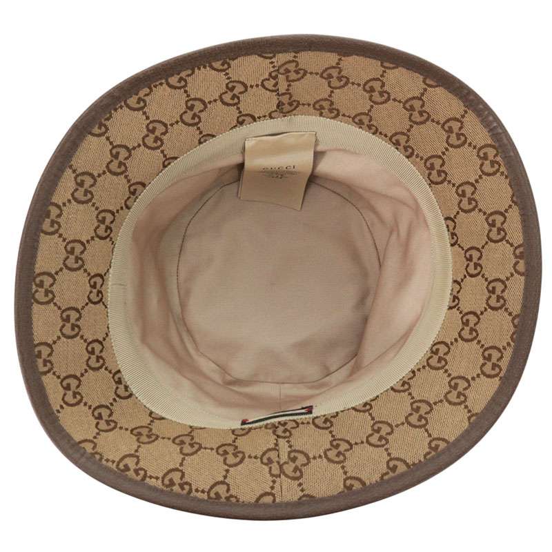 GUCCI GG Canvas Fedora Hat Size L