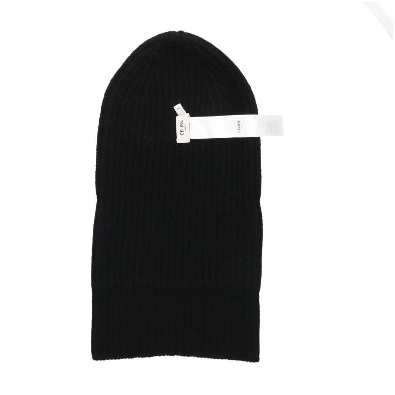 CELINE Triomphe Cashmere Knit Beanie Black Size ONE SIZE