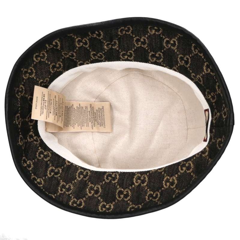 GUCCI GG Monogram Canvas Bucket Hat Black Size L